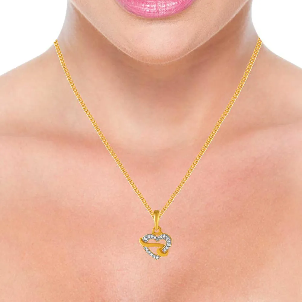 14k Heart With Kalka Style  Gold Pendent