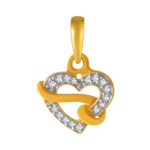 14k Heart With Kalka Style  Gold Pendent