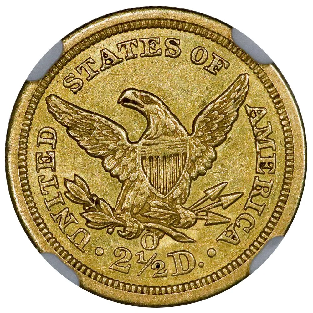 1843-O Small Date $2.5 Liberty - NGC AU 58 - New Orleans Gold