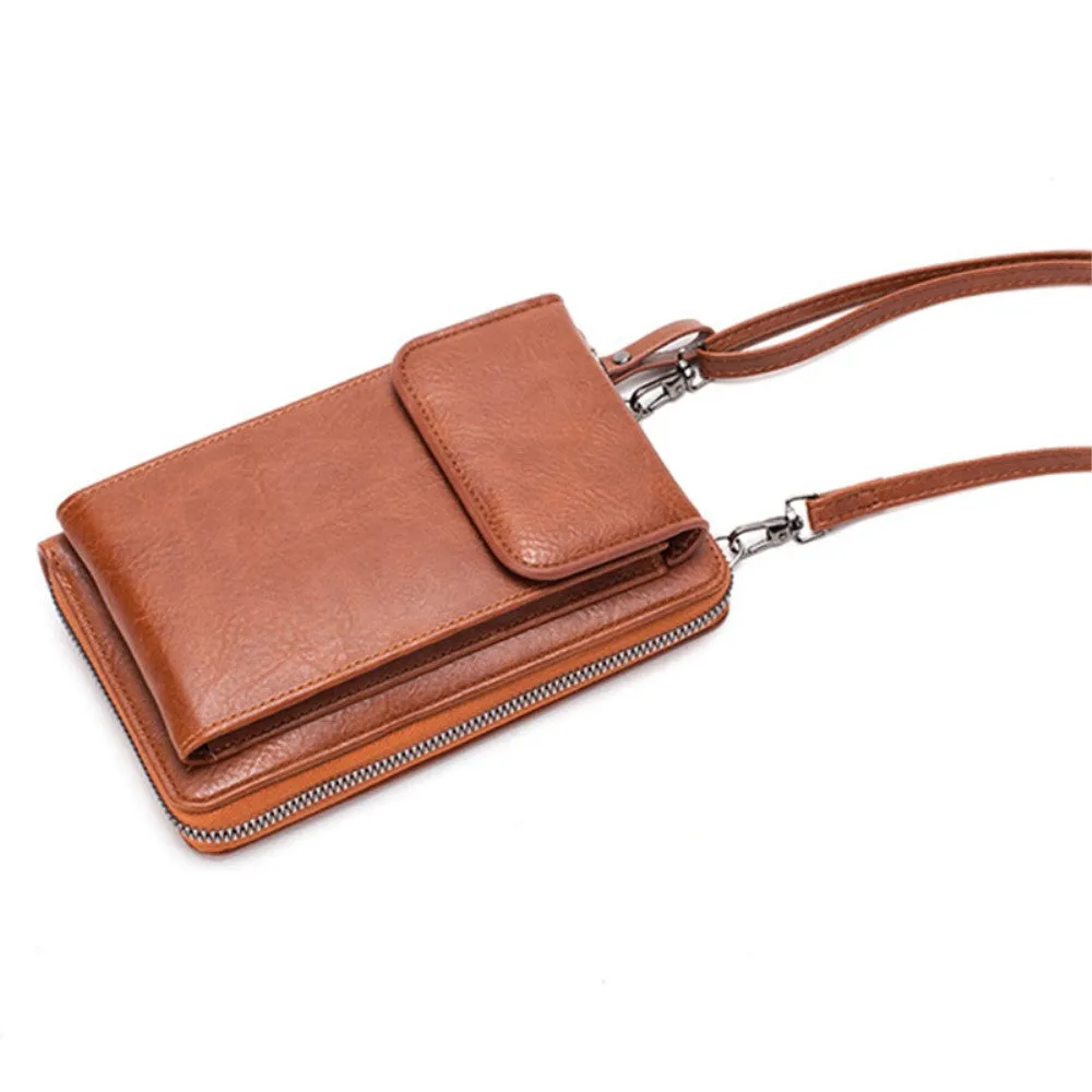 (18x11x4cm) Ladies Leather Shoulder Bag Purse Fashion Crossbody Bag - Red