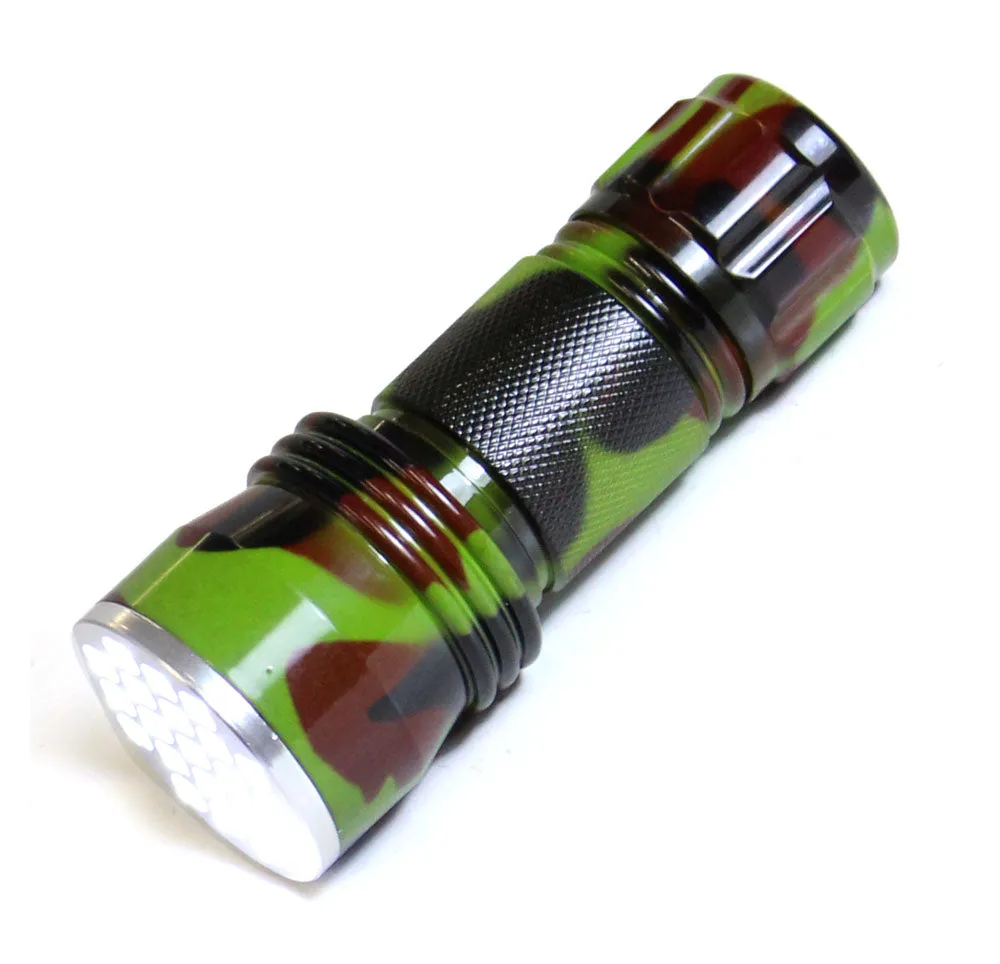 3-3/4 inch 21 LED Camouflage Flashlight With Batteries Included :(Units= 14)