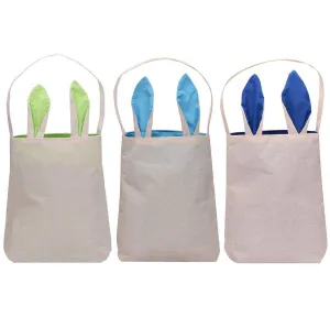 5 Pack Easter Bunny Bags Easter Gift Bag Easter Bunny Ear Basket Jute Cotton Cloth Tote Bag for Eggs Hunting
