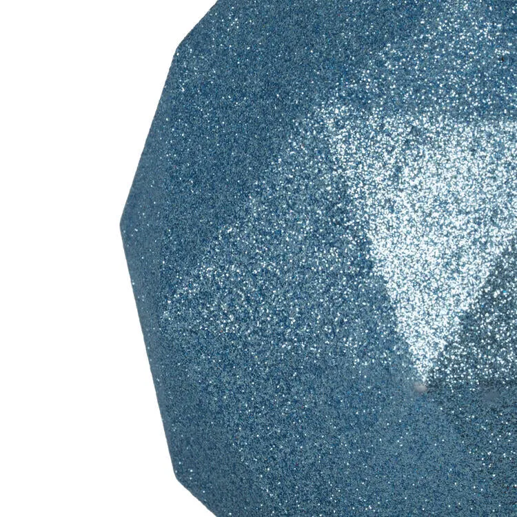 6" Periwinkle Glitter Geometric Balls Ornaments 4 Per Bag