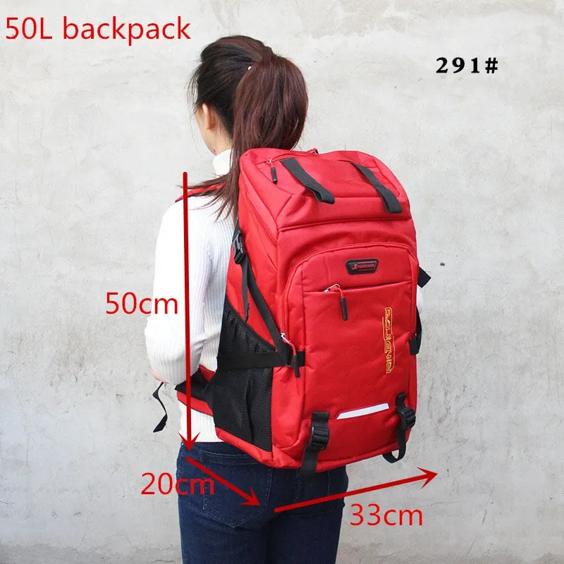 80L 50L Men's Outdoor Backpack Climbing Travel Rucksack Sports Camping Hiking Backpack School Bag Pack For Male Female Women
