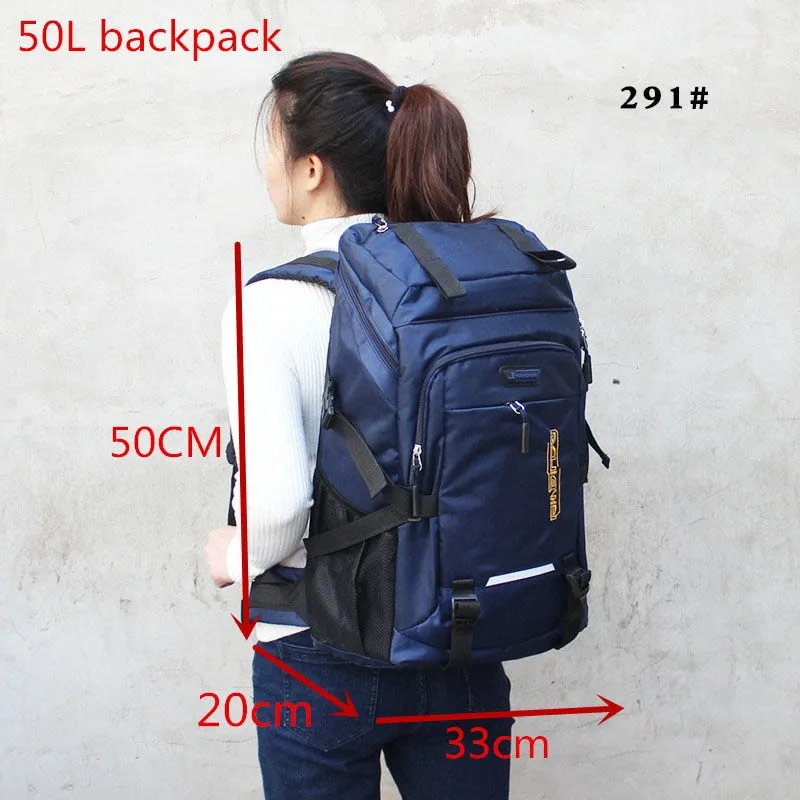 80L 50L Men's Outdoor Backpack Climbing Travel Rucksack Sports Camping Hiking Backpack School Bag Pack For Male Female Women