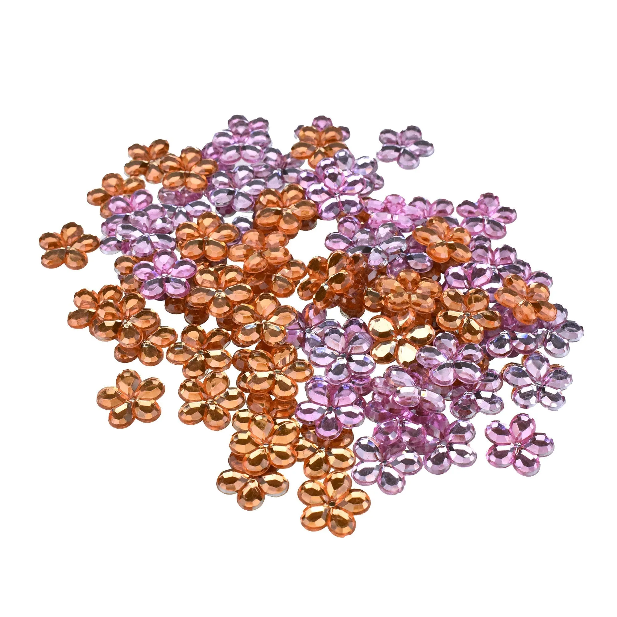 Acrylic Flower Gemstone Embellishments, 3/4-Inch, 50-Count