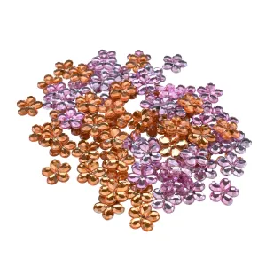 Acrylic Flower Gemstone Embellishments, 3/4-Inch, 50-Count
