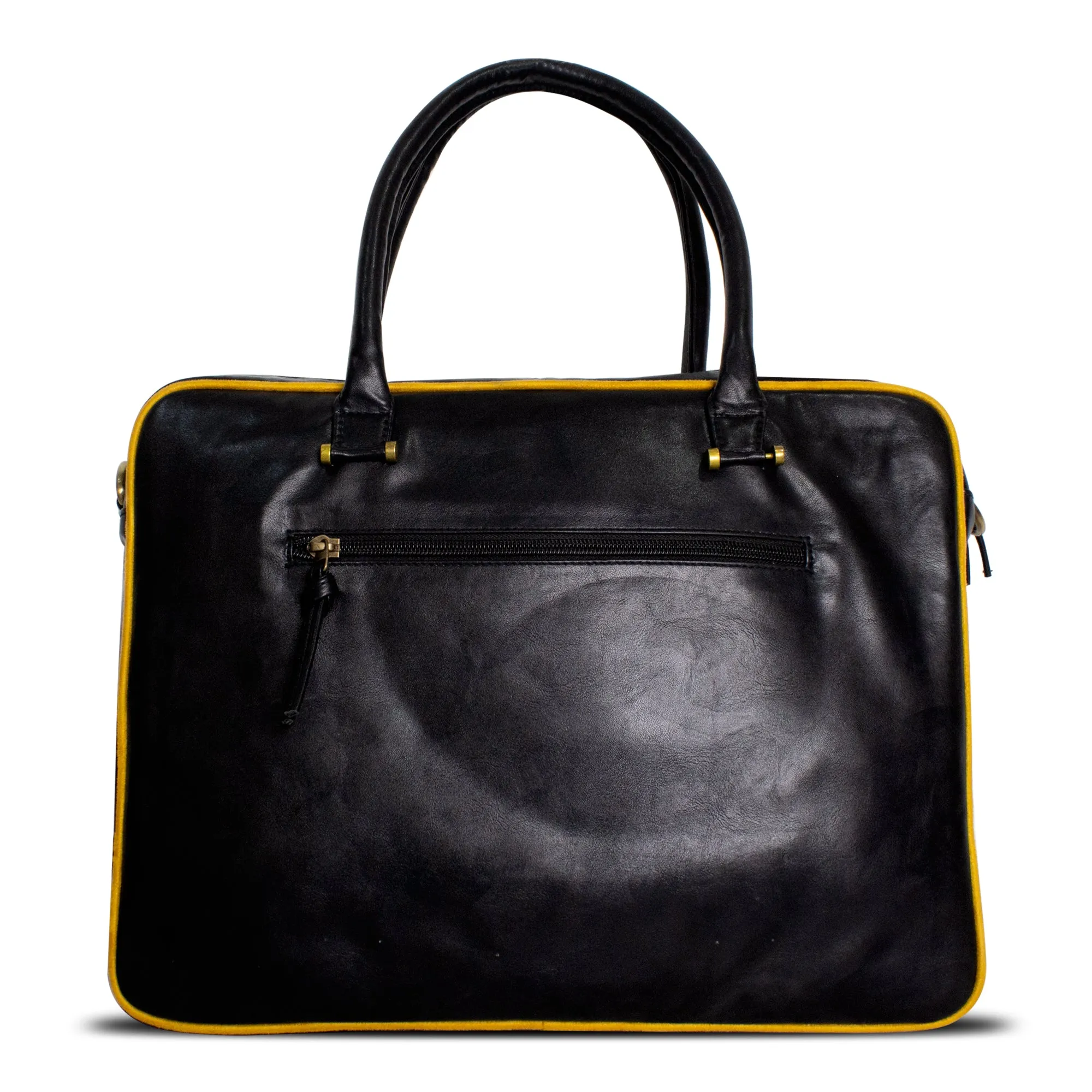 Aristo Laptop Bag - Black   Mustard