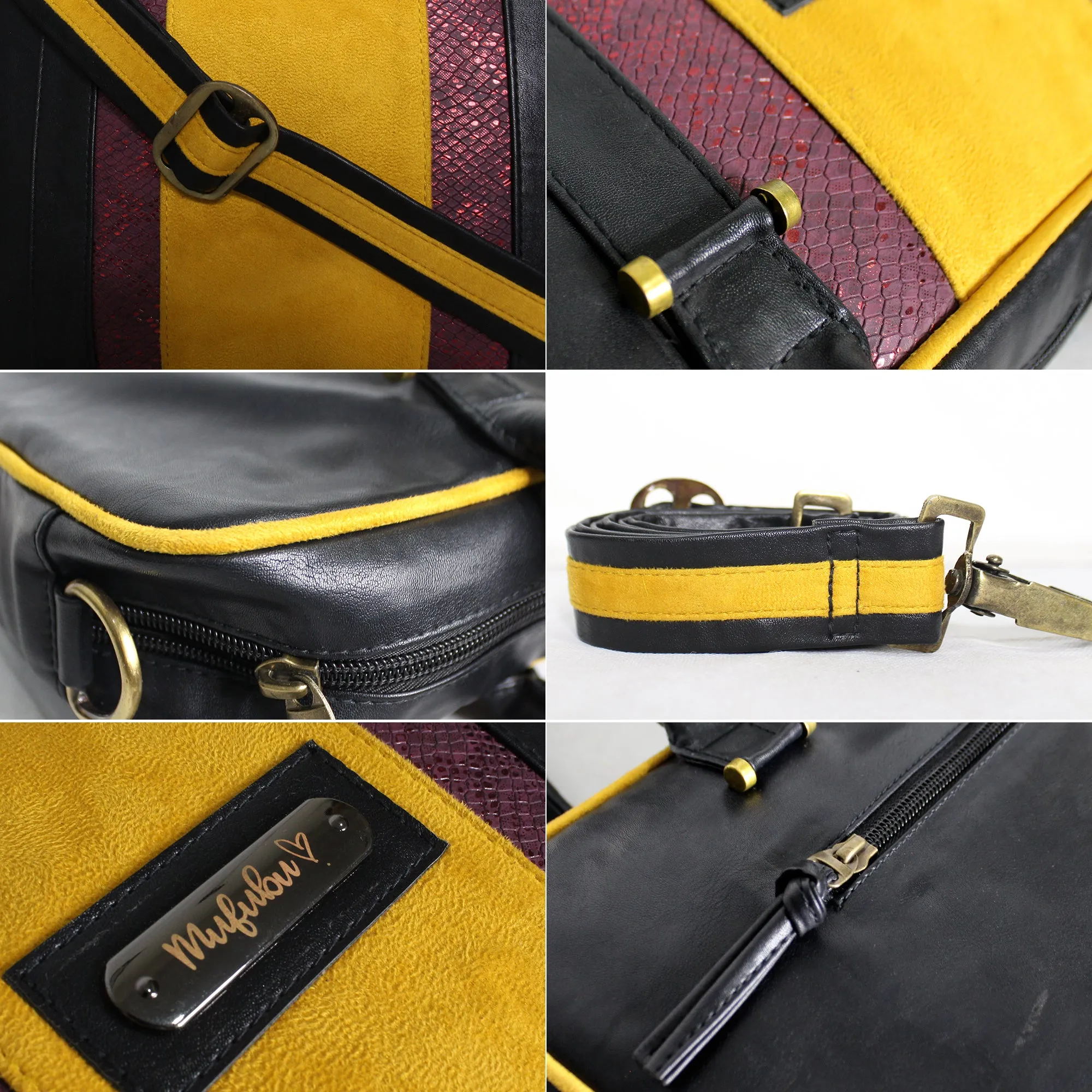 Aristo Laptop Bag - Black   Mustard
