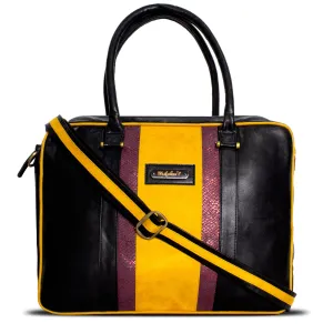 Aristo Laptop Bag - Black   Mustard