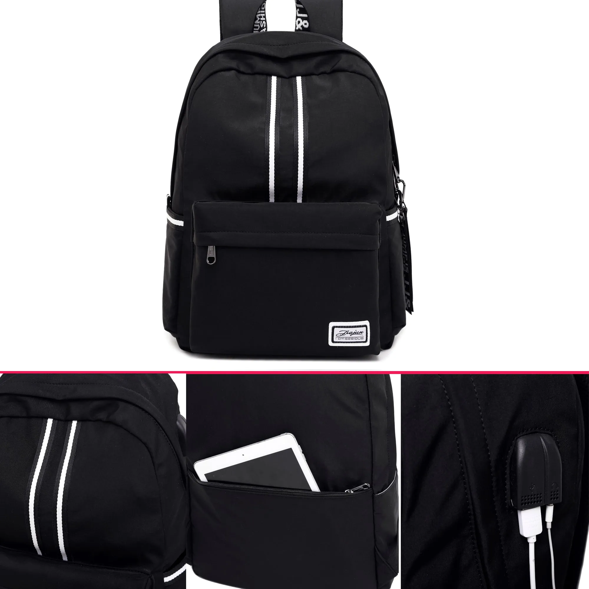 Back to School Backpack for Girls Waterproof Bookbag with USB Charging Port Fits 16 Inches Laptop