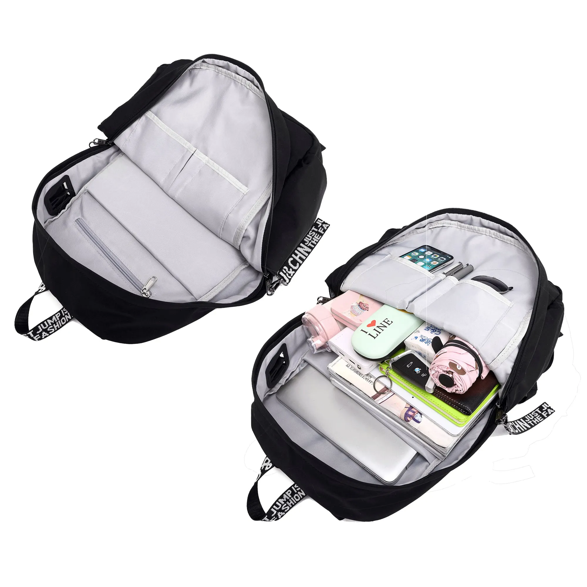 Back to School Backpack for Girls Waterproof Bookbag with USB Charging Port Fits 16 Inches Laptop