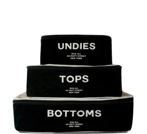 Bag-all - Cotton Packing Cubes, Print 3-Pack, in Black