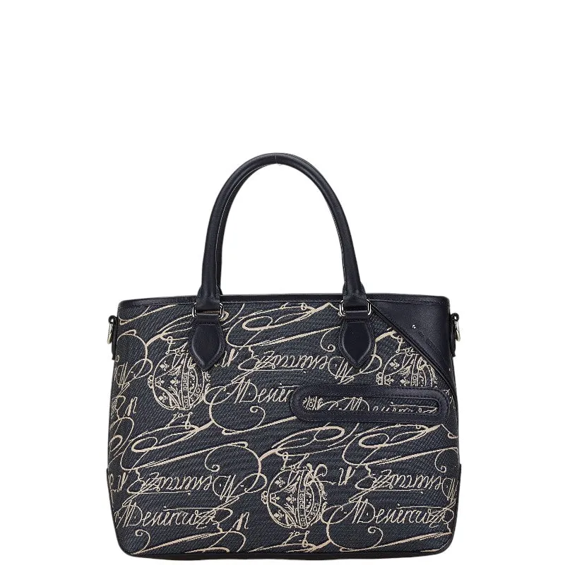 Berluti Arabesque Canvas Leather Tote Bag