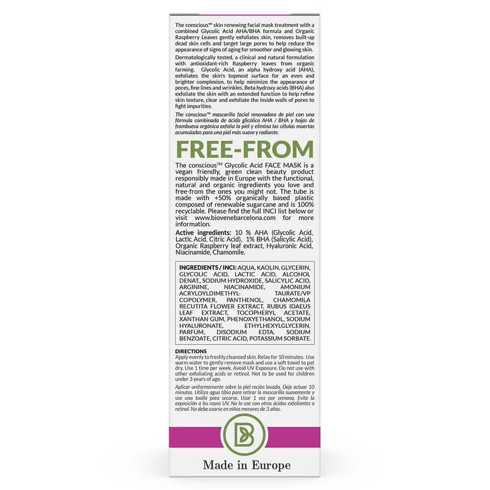 Biovene The Conscious No. 9 Glycolic Acid Smooth Babyface Exfoliating Face Mask 50ml