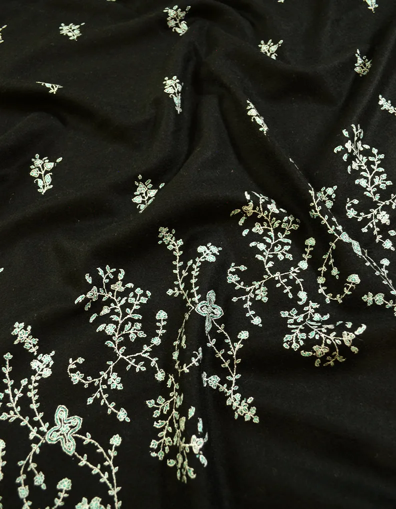 black embroidery pashmina stole 8390