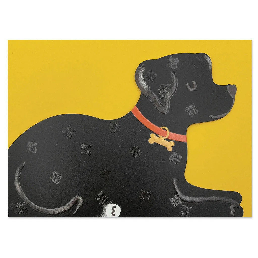Black Labrador Dog Card