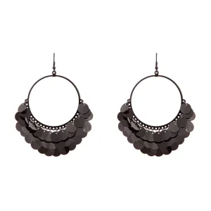 Black Statement Sequin Hoop Earring