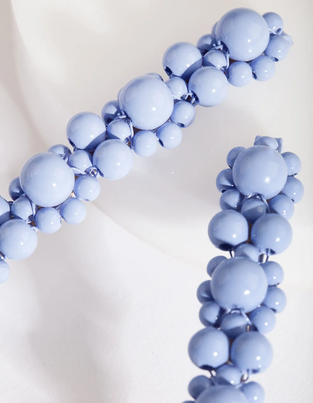 Blue Multi Bead Hair Clip Duo