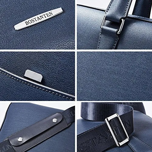 BOSTANTEN Leather Briefcase Shoulder Business Vintage Slim Messenger Bags for Men & Women
