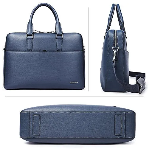 BOSTANTEN Leather Briefcase Shoulder Business Vintage Slim Messenger Bags for Men & Women