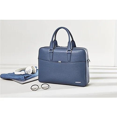 BOSTANTEN Leather Briefcase Shoulder Business Vintage Slim Messenger Bags for Men & Women