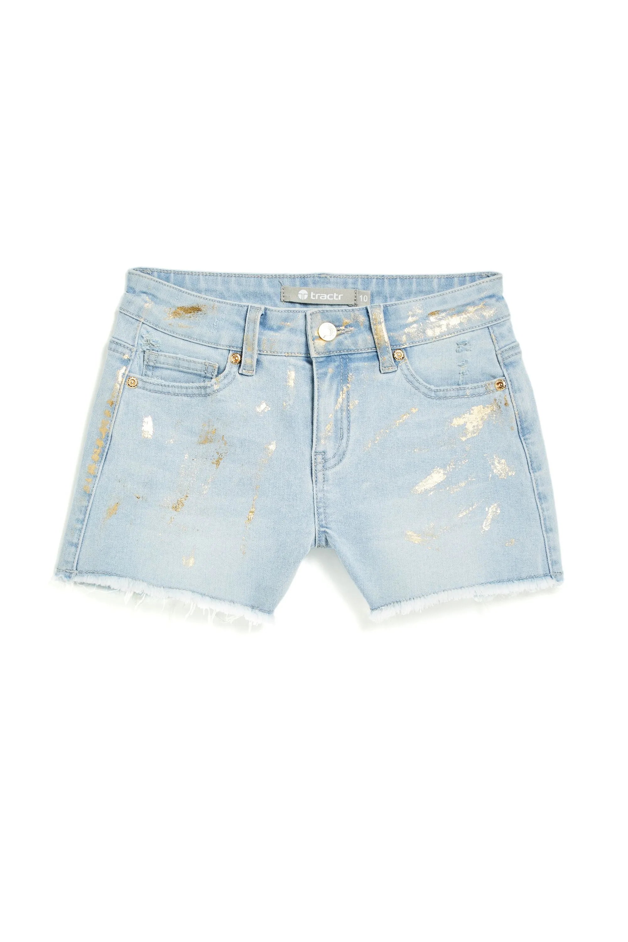 Brittany - Foil Splattered Fray Hem Short