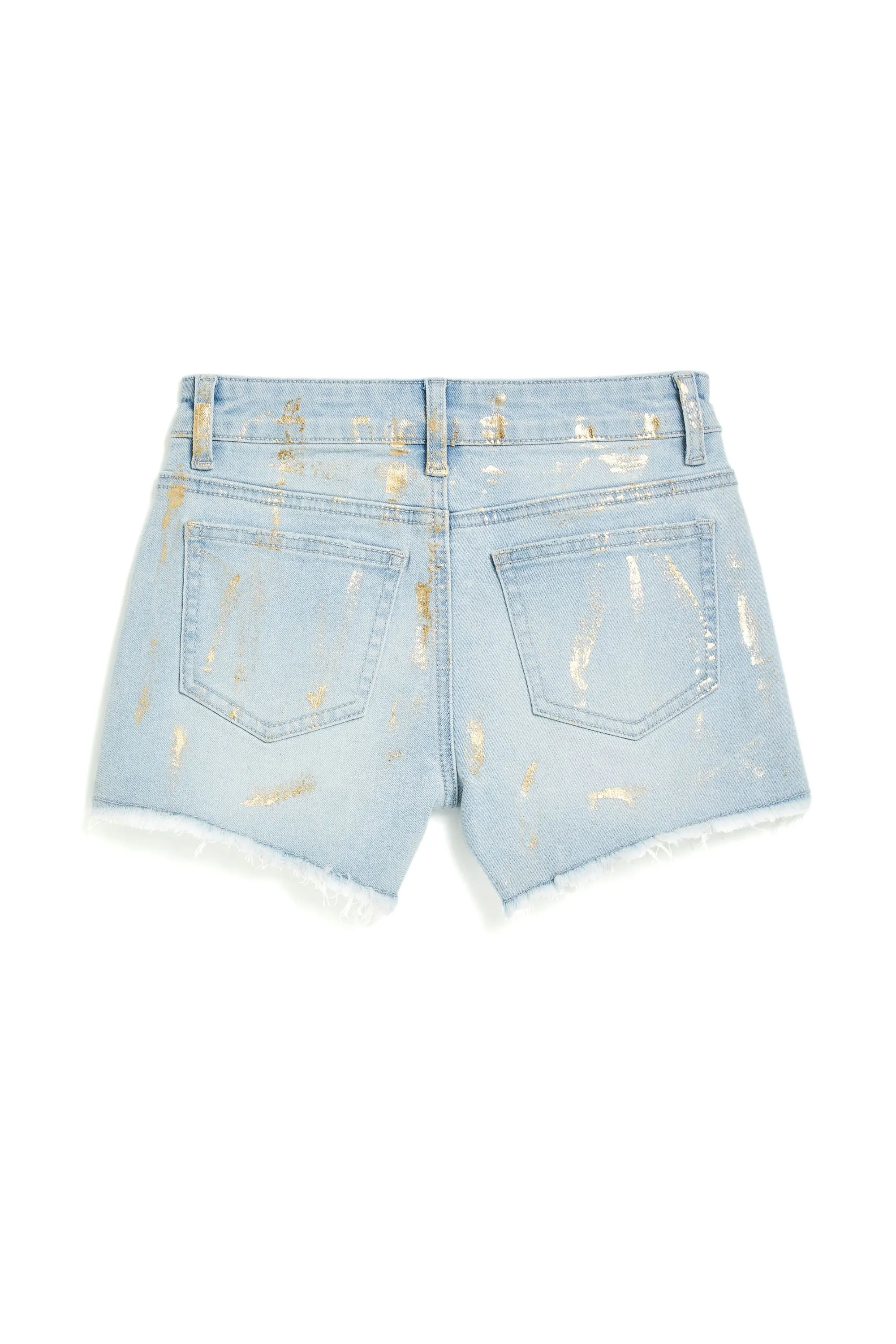 Brittany - Foil Splattered Fray Hem Short