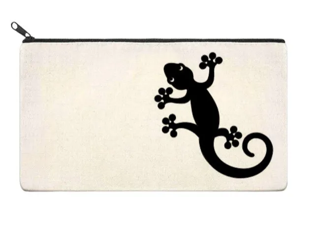 Canvas Zippered Pouch: Gecko