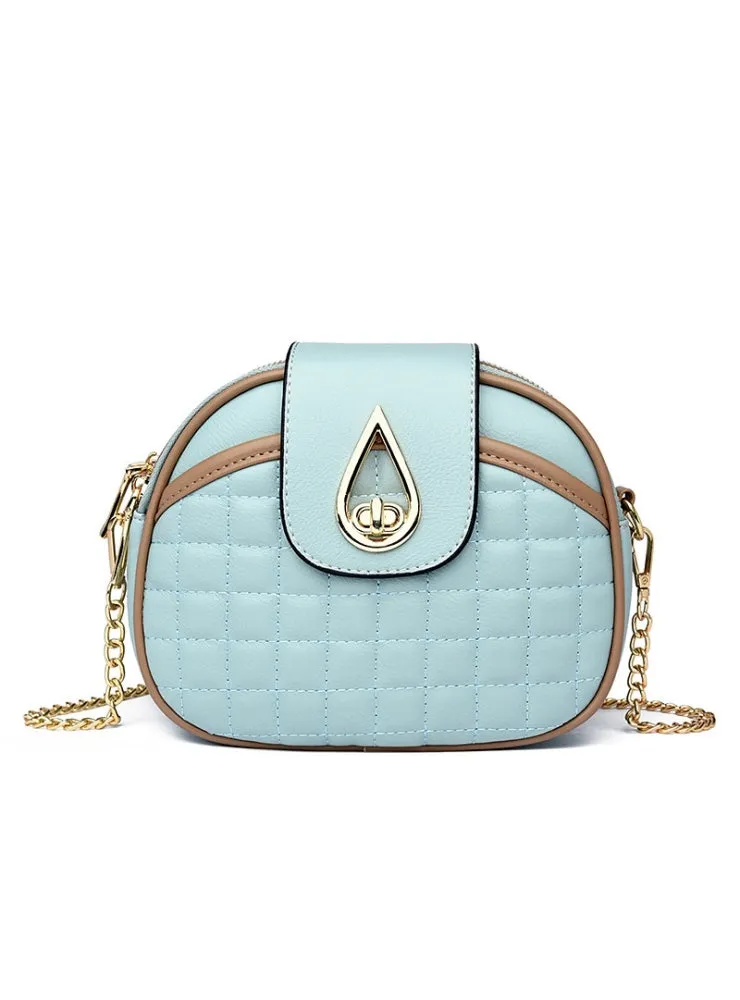 Chain Slung Shoulder Small Round Bag