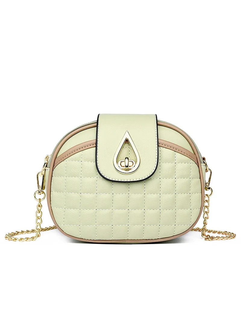 Chain Slung Shoulder Small Round Bag