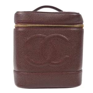 CHANEL Cosmetic Vanity Handbag Brown Caviar
