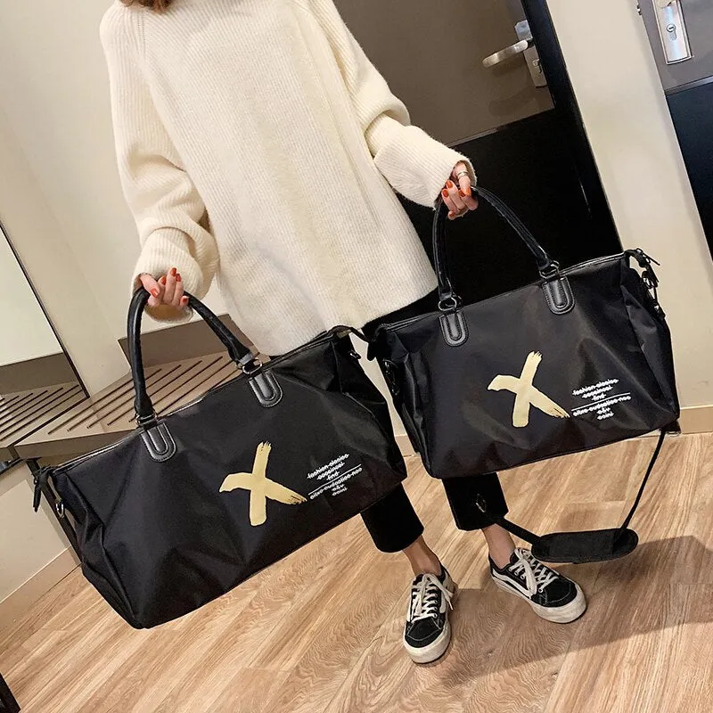 Christmas Gift DORANMI Printed Travel Luggage Bags For Women 2019 Fashion Black Oxford Travel Duffle Large Capacity Sport Bag DJB623