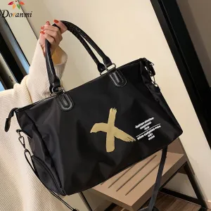 Christmas Gift DORANMI Printed Travel Luggage Bags For Women 2019 Fashion Black Oxford Travel Duffle Large Capacity Sport Bag DJB623