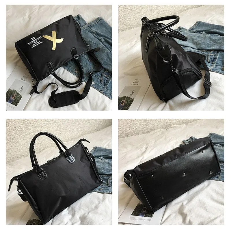 Christmas Gift DORANMI Printed Travel Luggage Bags For Women 2019 Fashion Black Oxford Travel Duffle Large Capacity Sport Bag DJB623