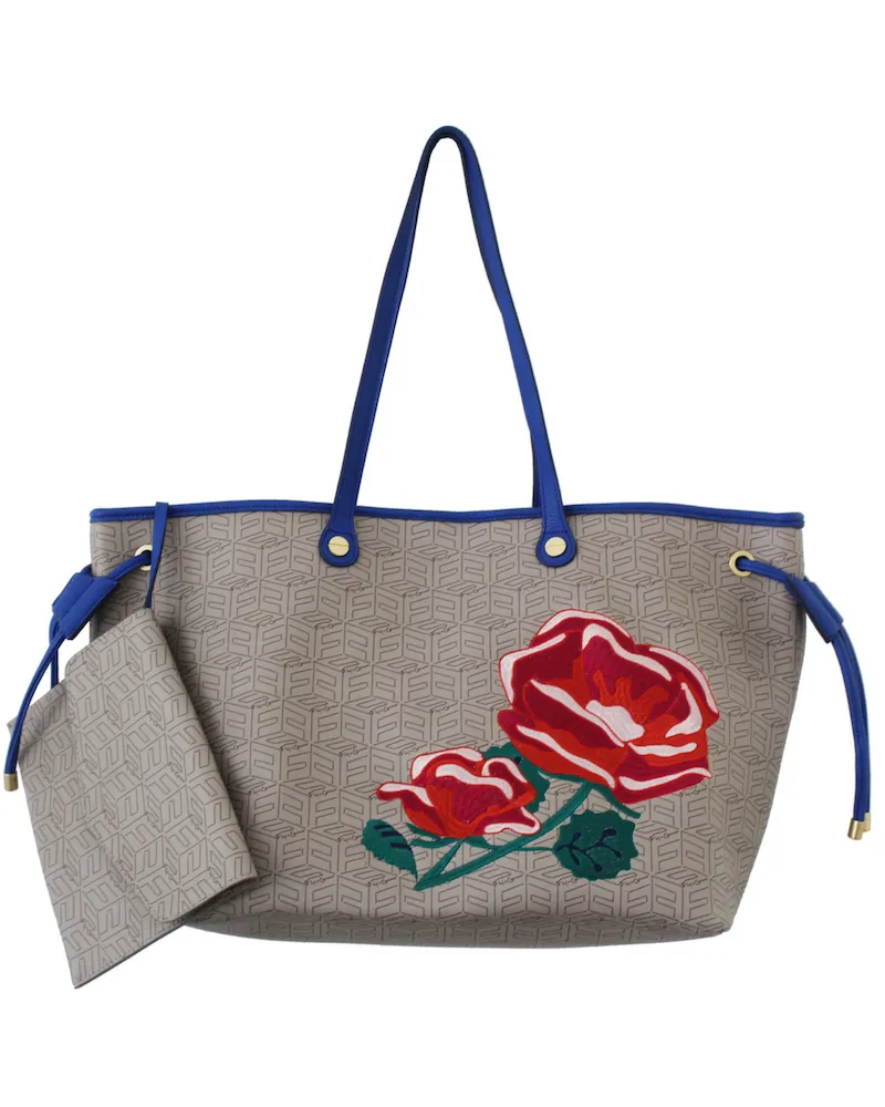 Color Splash Tote in Blue & FC Signature