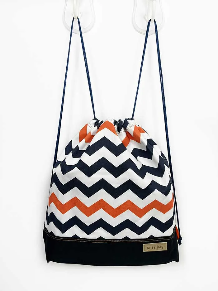 Custom Chevron Drawstring Bag, Unisex P.e. lesson backpack