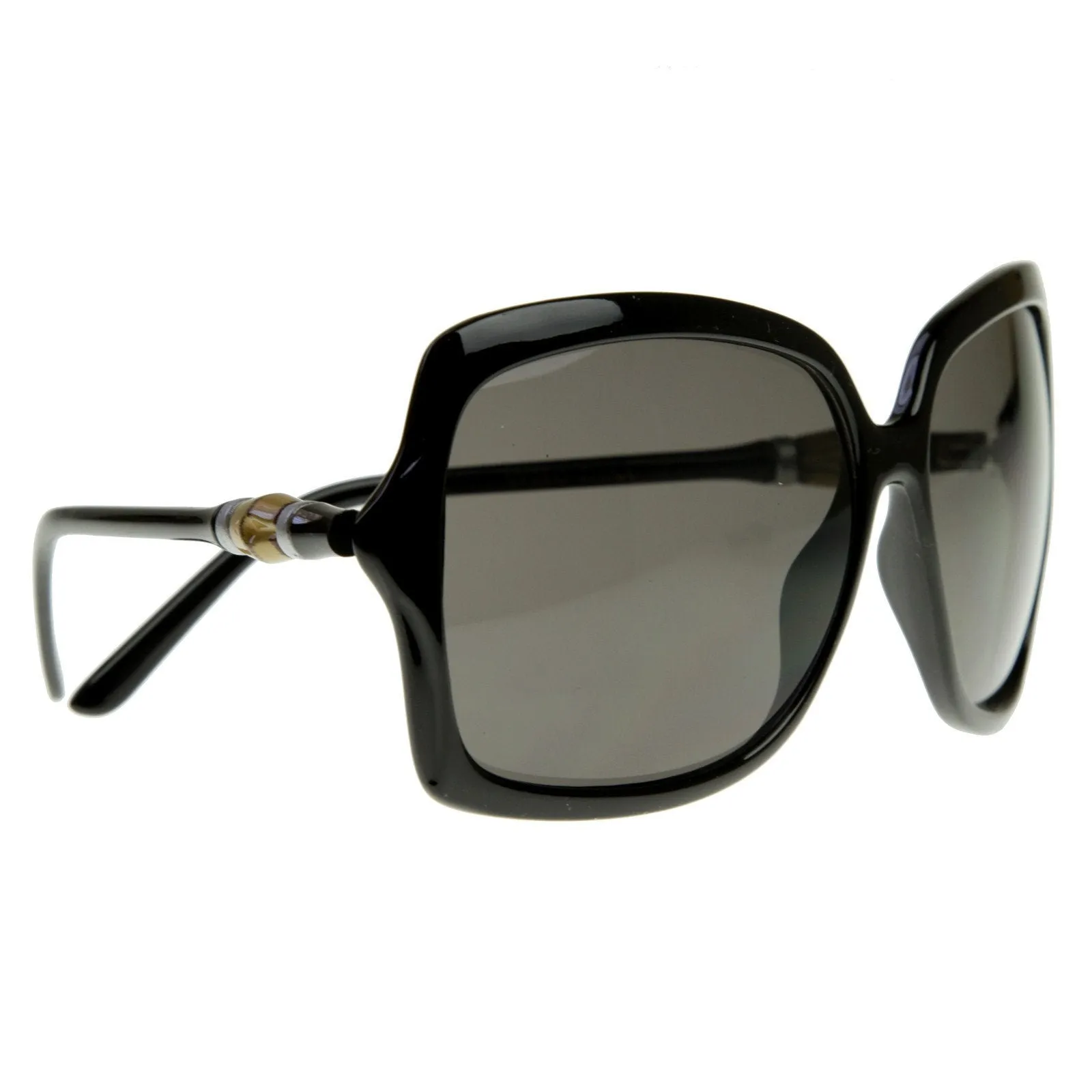 Designer Inspired Square Womens Oversize Sunglasses w/ Wood Detail Arms 8151