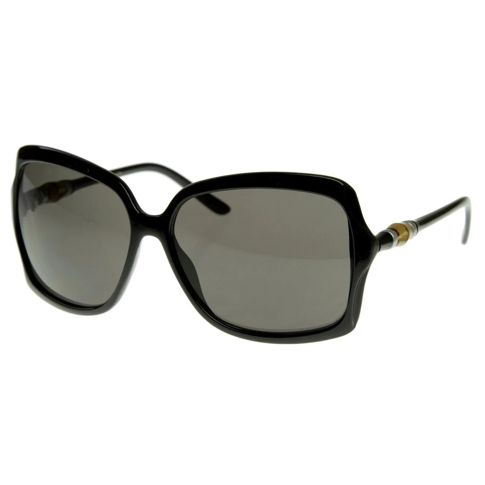 Designer Inspired Square Womens Oversize Sunglasses w/ Wood Detail Arms 8151