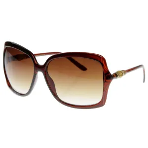 Designer Inspired Square Womens Oversize Sunglasses w/ Wood Detail Arms 8151