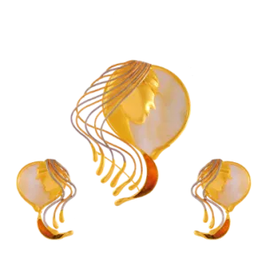 Distinctively Designed 22k Gold Jewellery Set Adorned With A Woman Outline