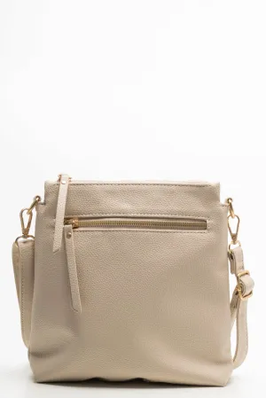 Double Zip Messenger Bag Natural