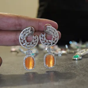 Elegant Radiance Cubic Zirconia Silver Earrings