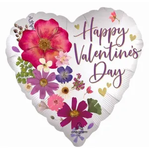 Exquisite Heart-Shaped Pressed Flower Arrangement - 40 Assorted Flowers Included