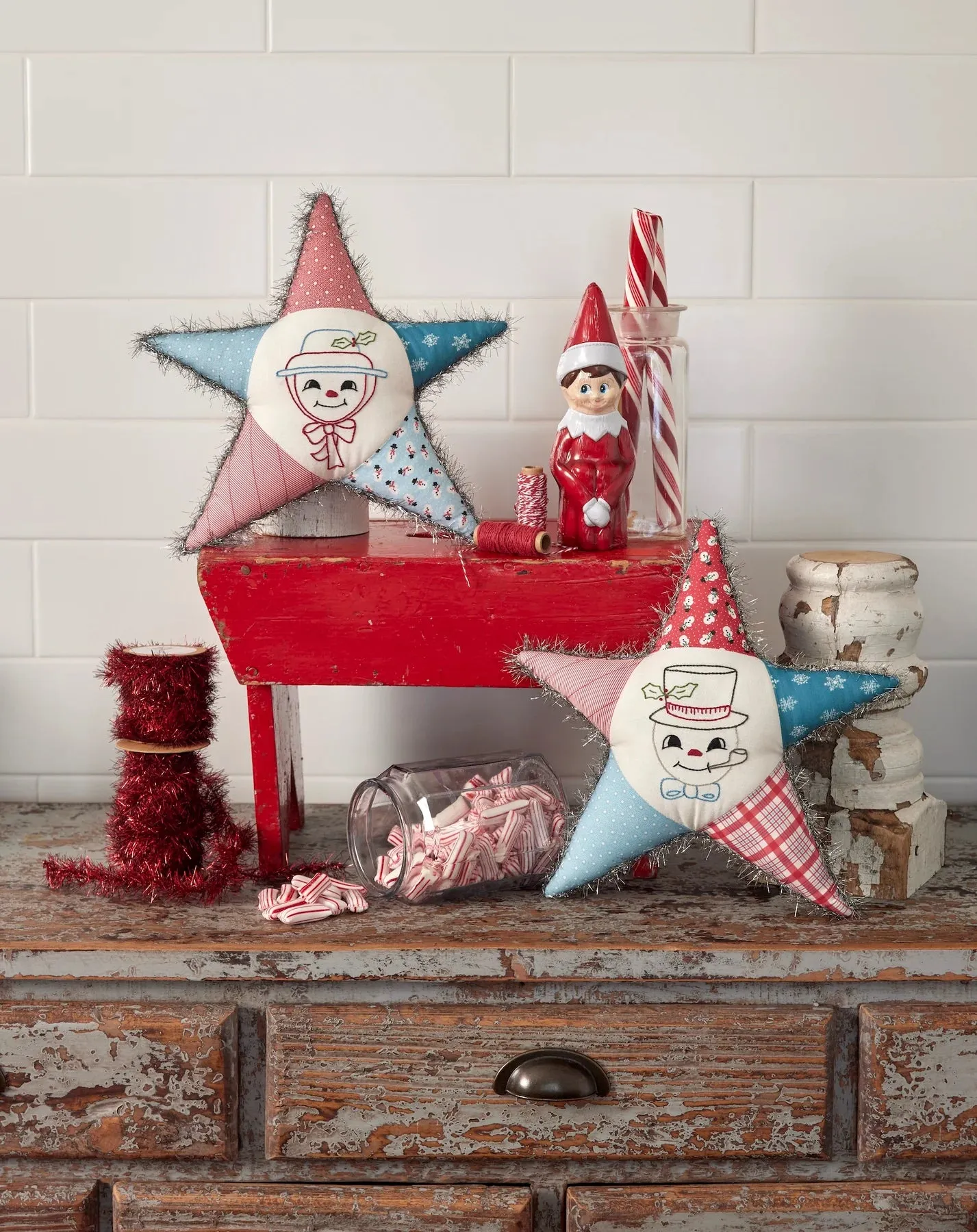 Fabric, Winter in Snowtown by Buttermilk Basin - Red Plaid (by the yard)