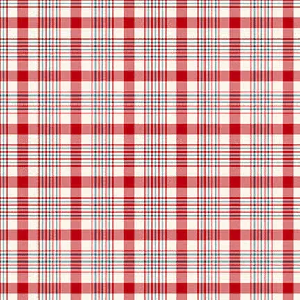 Fabric, Winter in Snowtown by Buttermilk Basin - Red Plaid (by the yard)