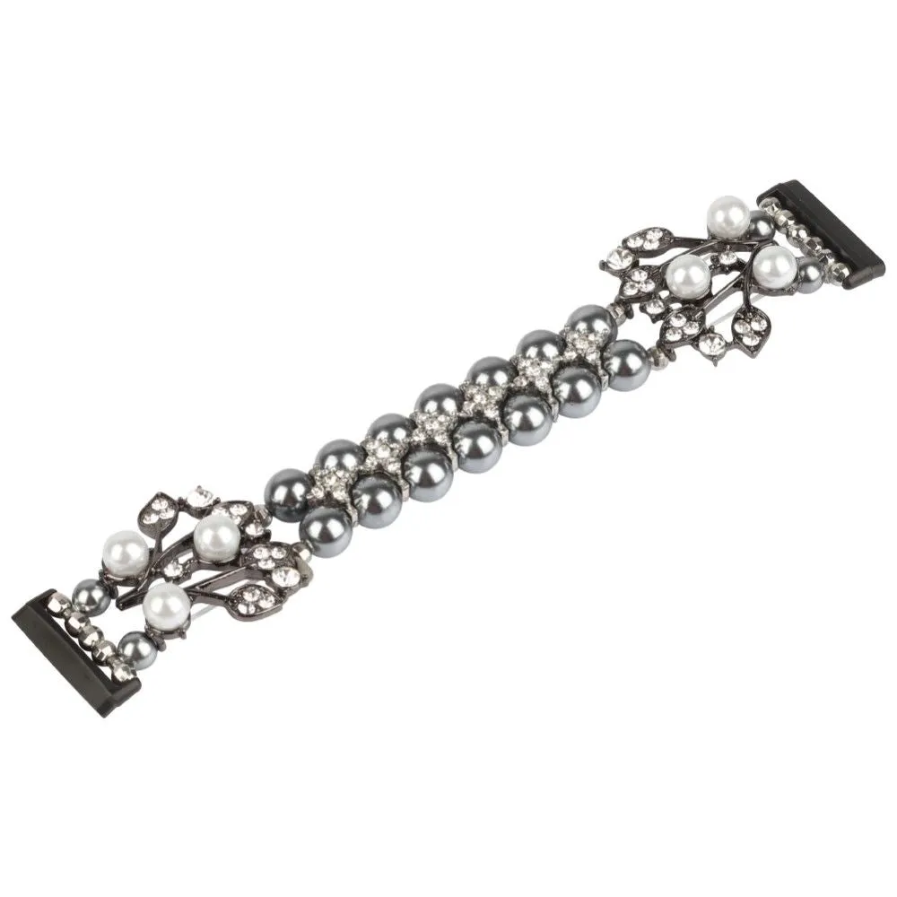 Fitbit Versa 3 rhinestone flower shaped orbs watch strap - Black