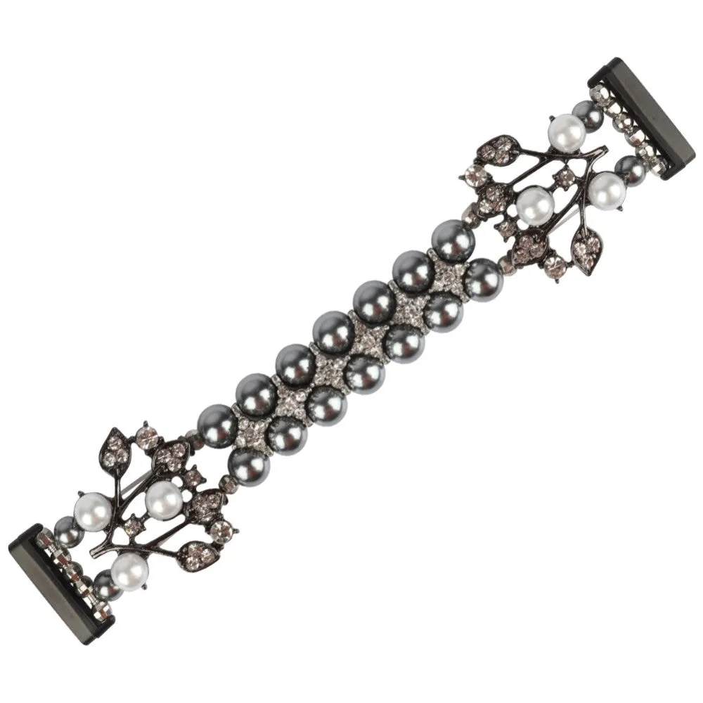 Fitbit Versa 3 rhinestone flower shaped orbs watch strap - Black
