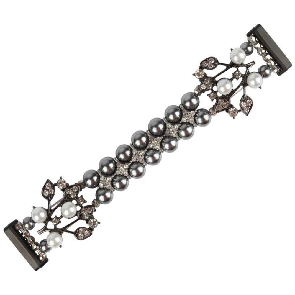 Fitbit Versa 3 rhinestone flower shaped orbs watch strap - Black