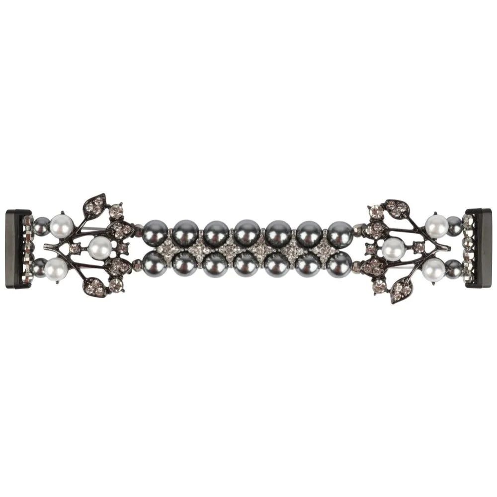 Fitbit Versa 3 rhinestone flower shaped orbs watch strap - Black